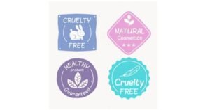 Selos de produtos veganos e livres de crueldade com animais