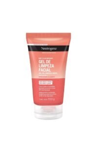 gel de limpeza facial da neutrogena. Embalagem pequena e rosa